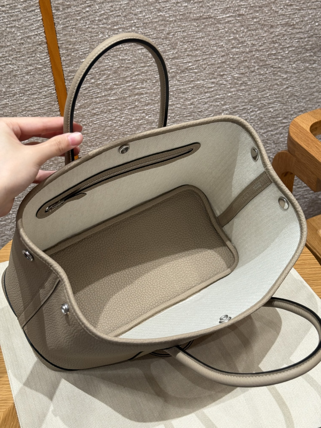 Hermès Garden Party 30cm 30cm (Gris tourtelle)