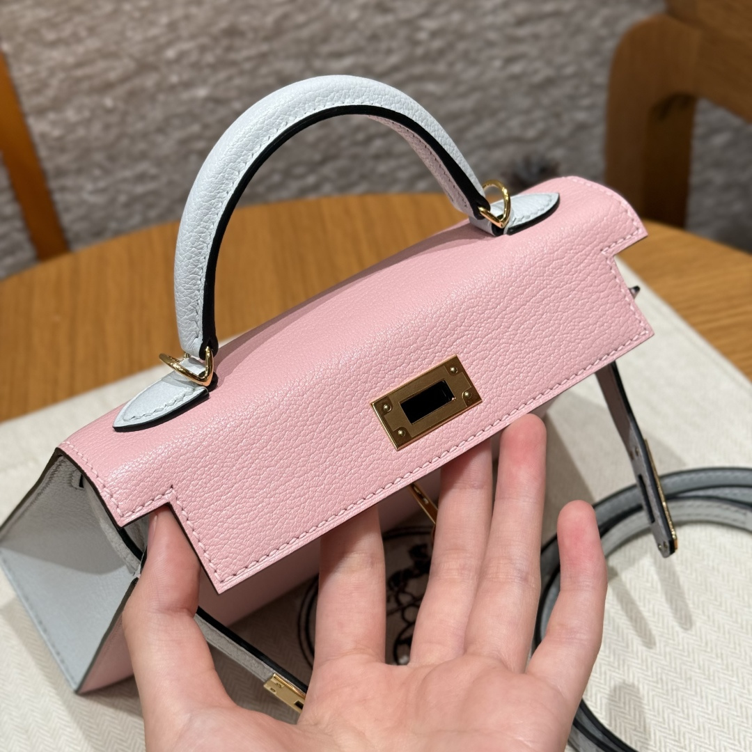 Hermès mini kelly 2 19cm (Rose Sakura)