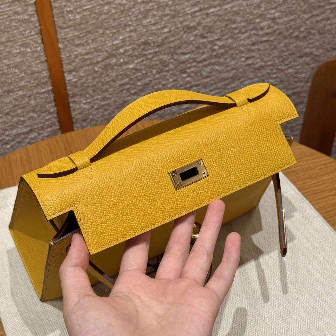 Hermès Kelly Pochette 22cm (Jaune Amber)