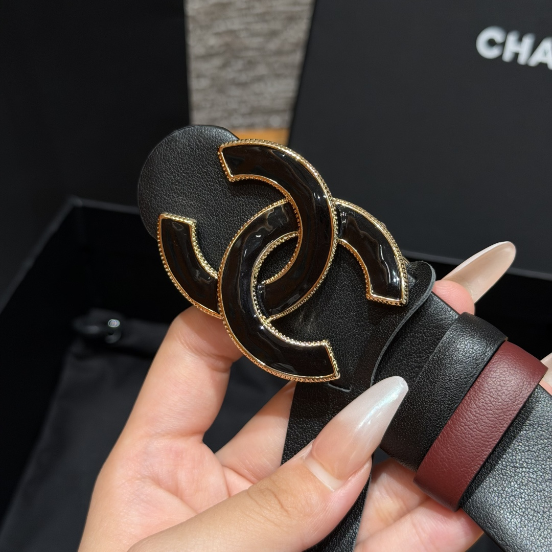 -香家✨双面小牛皮扣腰带系列 Ceinture 30 mm Réversible en Cuir de 
