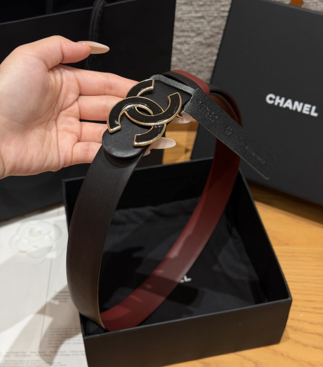 -香家✨双面小牛皮扣腰带系列 Ceinture 30 mm Réversible en Cuir de 