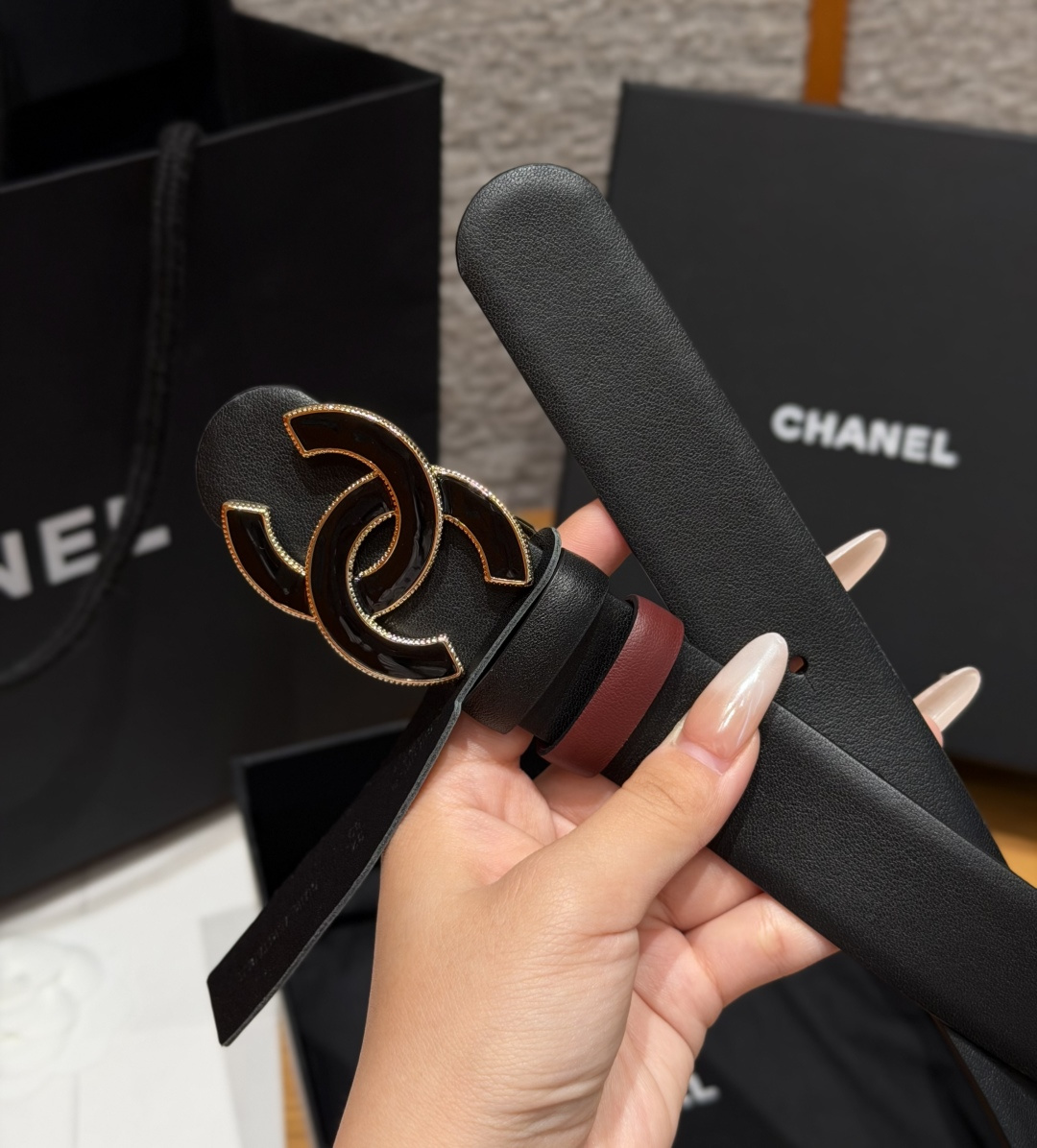-香家✨双面小牛皮扣腰带系列 Ceinture 30 mm Réversible en Cuir de 