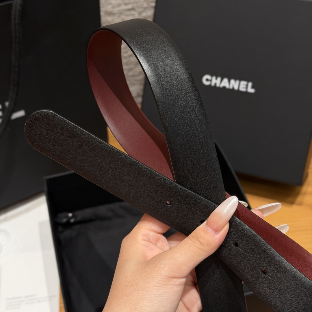 -香家✨双面小牛皮扣腰带系列 Ceinture 30 mm Réversible en Cuir de 
