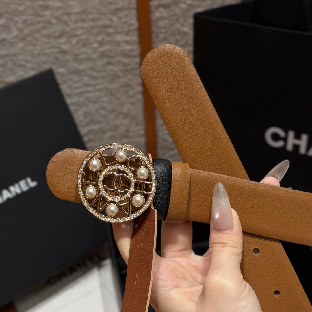 -香家✨双面小牛皮扣腰带系列 Ceinture 30 mm Réversible en Cuir de 
