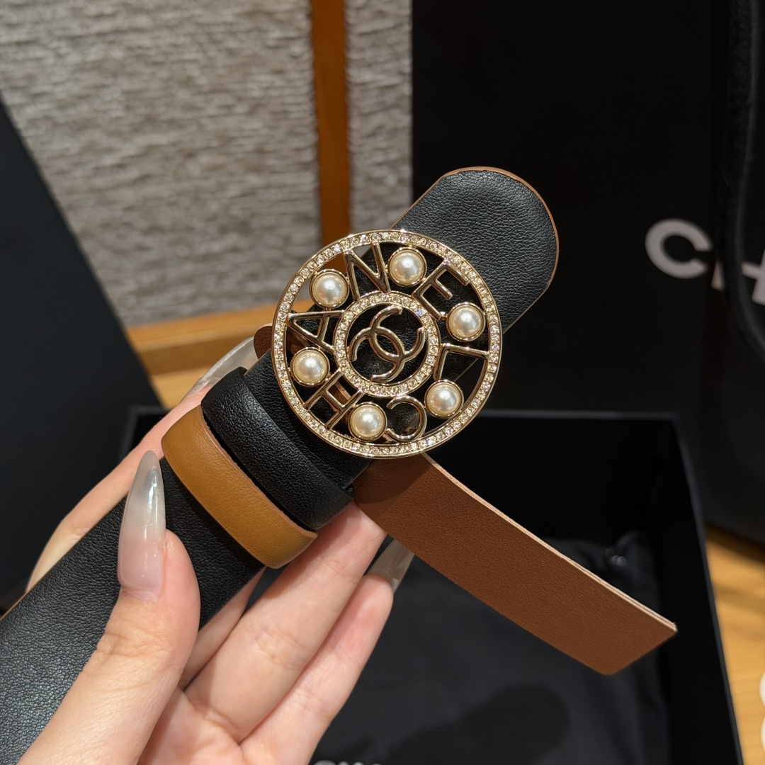 -香家✨双面小牛皮扣腰带系列 Ceinture 30 mm Réversible en Cuir de -香家✨双面小牛皮扣腰带系列 Ceinture 30 mm Réversible en Cuir de