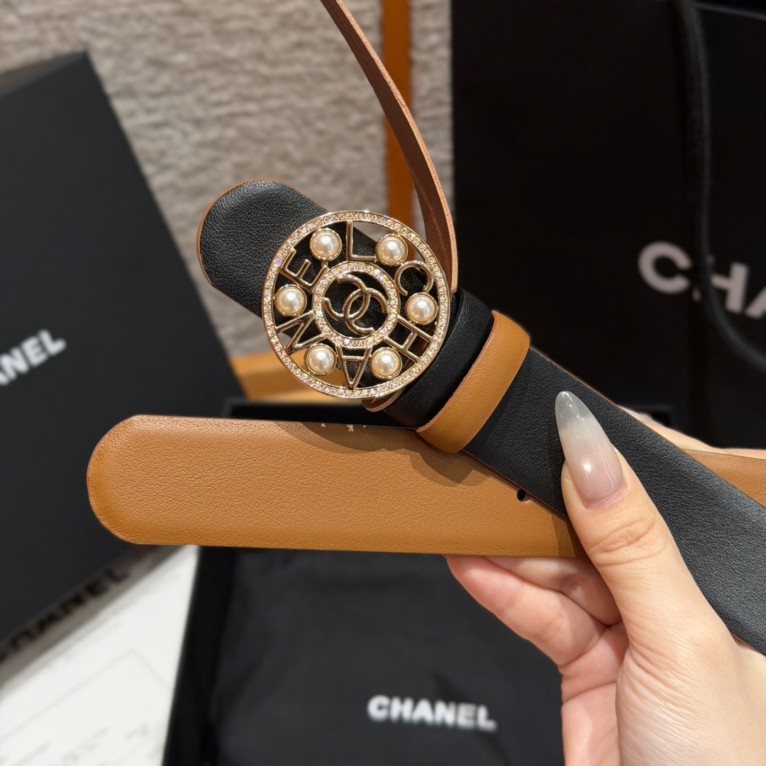 -香家✨双面小牛皮扣腰带系列 Ceinture 30 mm Réversible en Cuir de -香家✨双面小牛皮扣腰带系列 Ceinture 30 mm Réversible en Cuir de