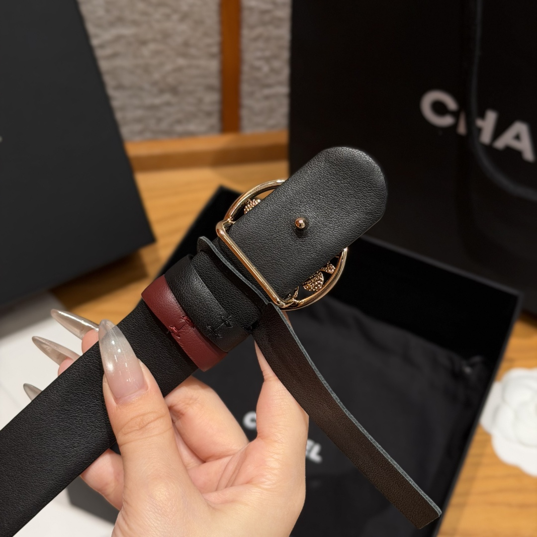 -香家✨双面小牛皮扣腰带系列 Ceinture 30 mm Réversible en Cuir de -香家✨双面小牛皮扣腰带系列 Ceinture 30 mm Réversible en Cuir de