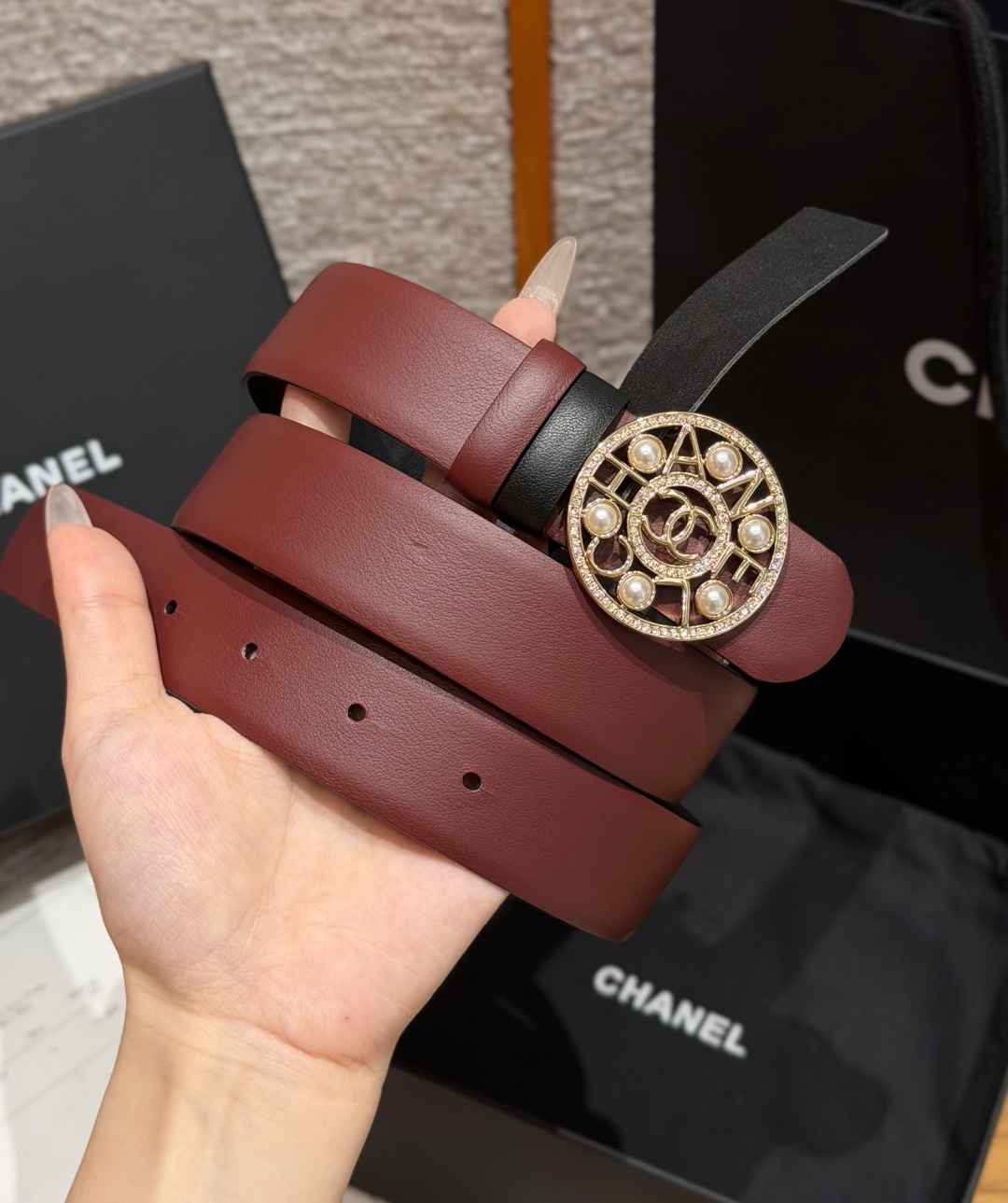 -香家✨双面小牛皮扣腰带系列 Ceinture 30 mm Réversible en Cuir de -香家✨双面小牛皮扣腰带系列 Ceinture 30 mm Réversible en Cuir de