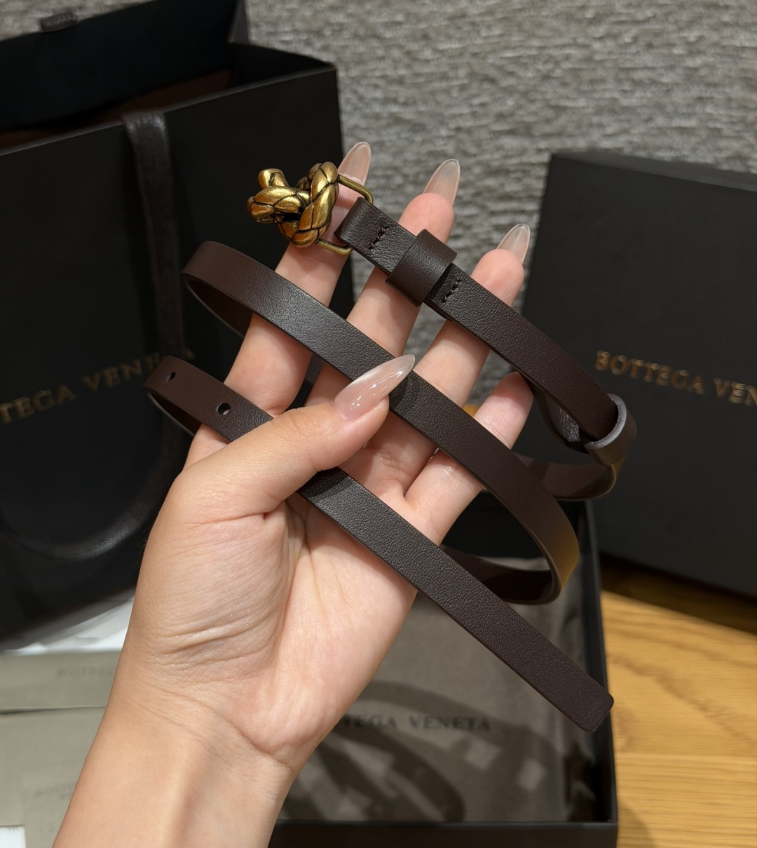 보테가베네타 소가죽 미니벨트 15mm 상세 이미지 2