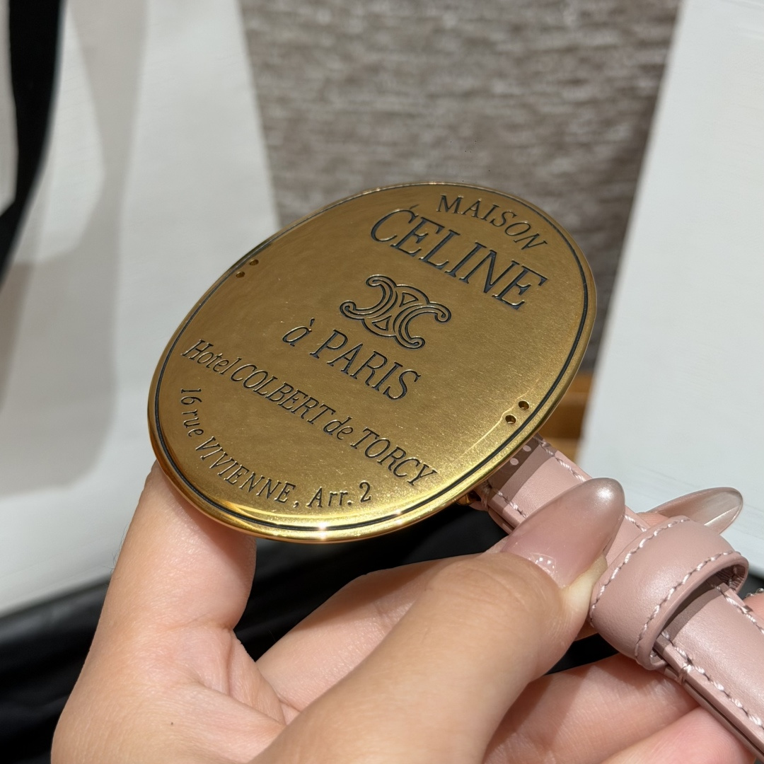 셀린느 MAISON 13mm 골드 버클 슬림 벨트 상세 이미지 5