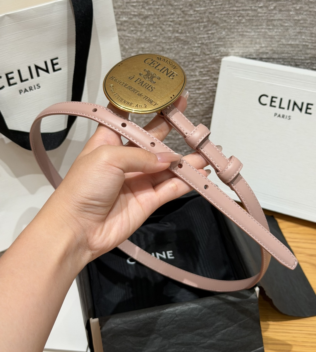 셀린느 MAISON 13mm 골드 버클 슬림 벨트 상세 이미지 4