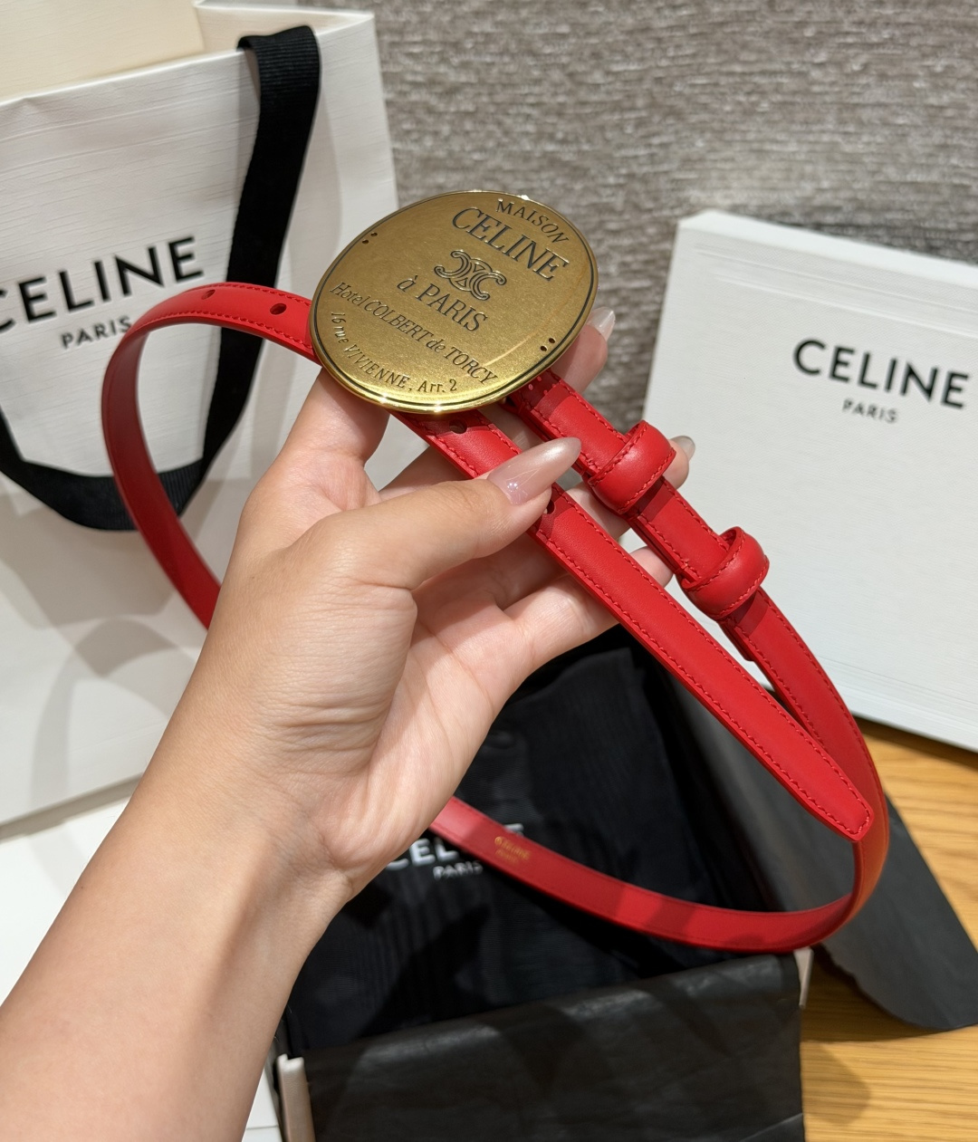 셀린느 메종 13mm 가죽 벨트 상세 이미지 4