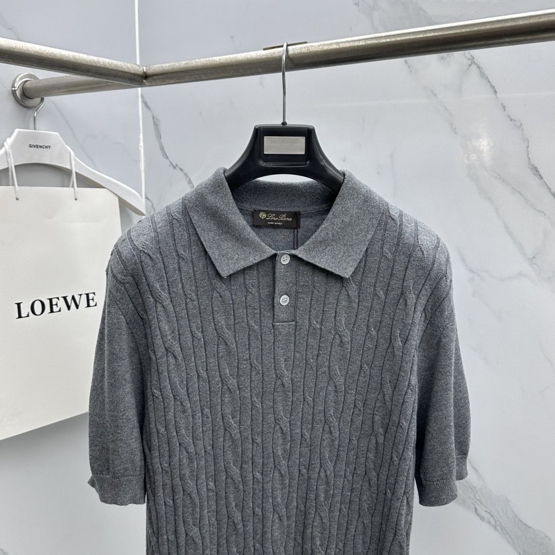 🆕loro Piana 1946ss夏季新品男士针织翻领短袖衫！独家首发 采用纤维超细与高弹的伊力特纱线