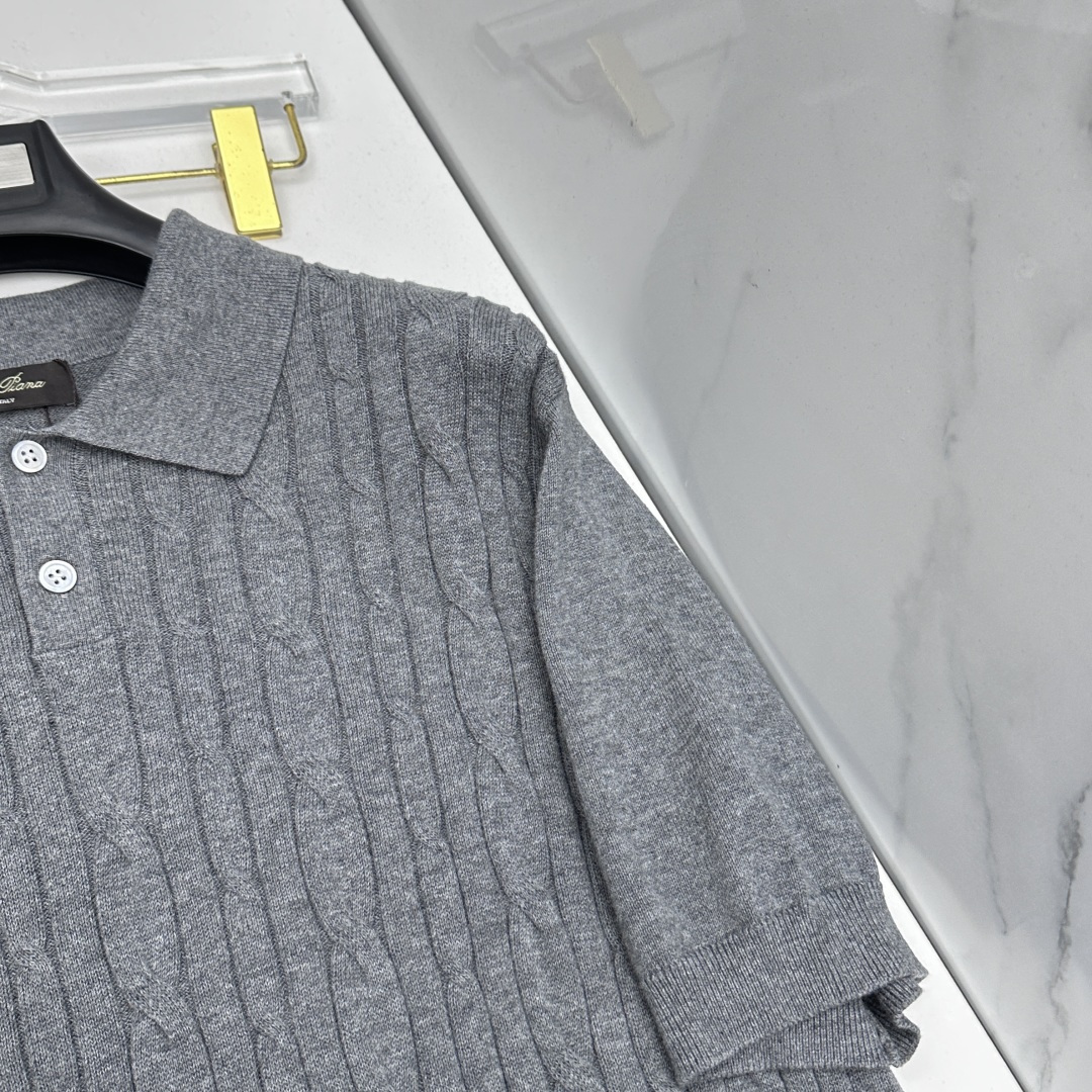 🆕loro Piana 1946ss夏季新品男士针织翻领短袖衫！独家首发 采用纤维超细与高弹的伊力特纱线