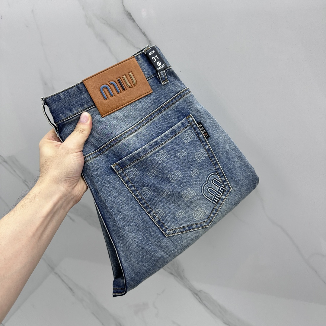 🆕miumiu🔥高端定制、26春季最新款洗水牛仔裤 柜台同步发售 原版定制复刻 客供定制辅料 原单品质 