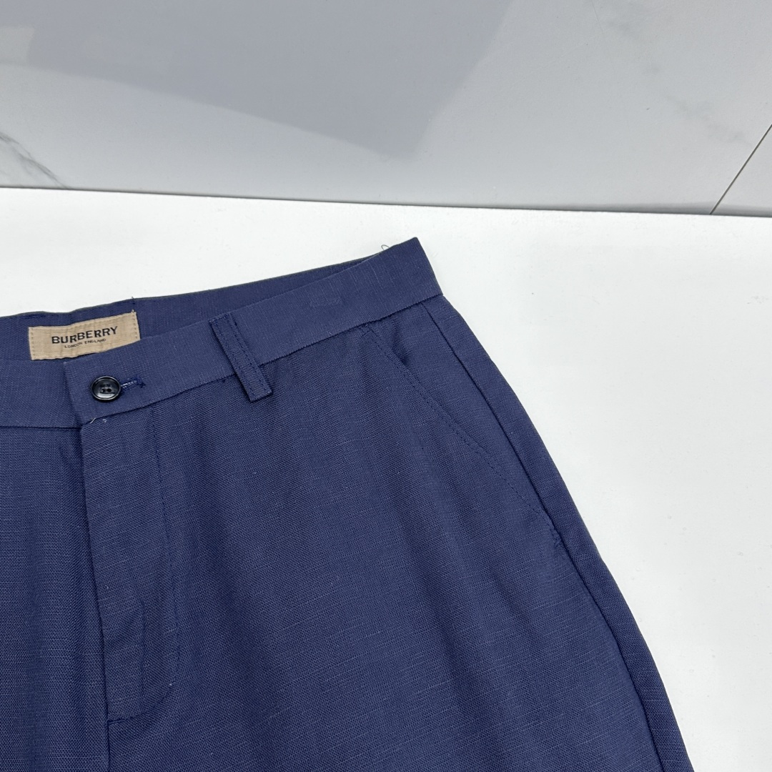 🆕Burberry巴宝莉 春夏新品棉麻休闲西裤，官网同步发售，裤身工艺设计，客供辅料、高定棉麻面料，柔软
