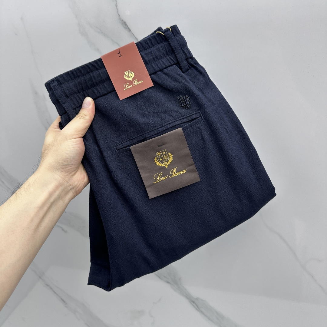 🆕loro Piana 春夏新品棉麻休闲西裤，官网同步发售，裤身工艺设计，客供辅料、高定棉麻面料，柔软丝