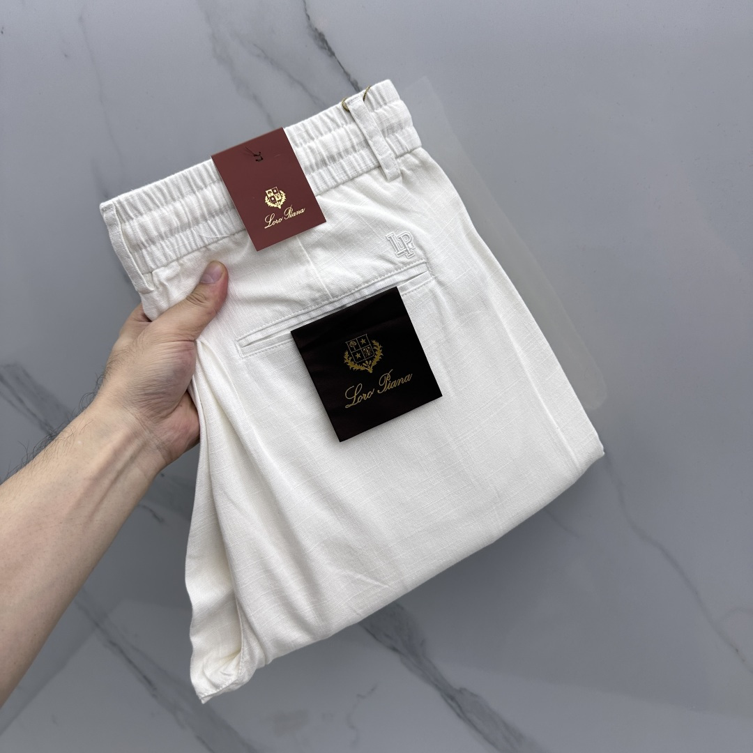 🆕loro Piana 春夏新品棉麻休闲西裤，官网同步发售，裤身工艺设计，客供辅料、高定棉麻面料，柔软丝
