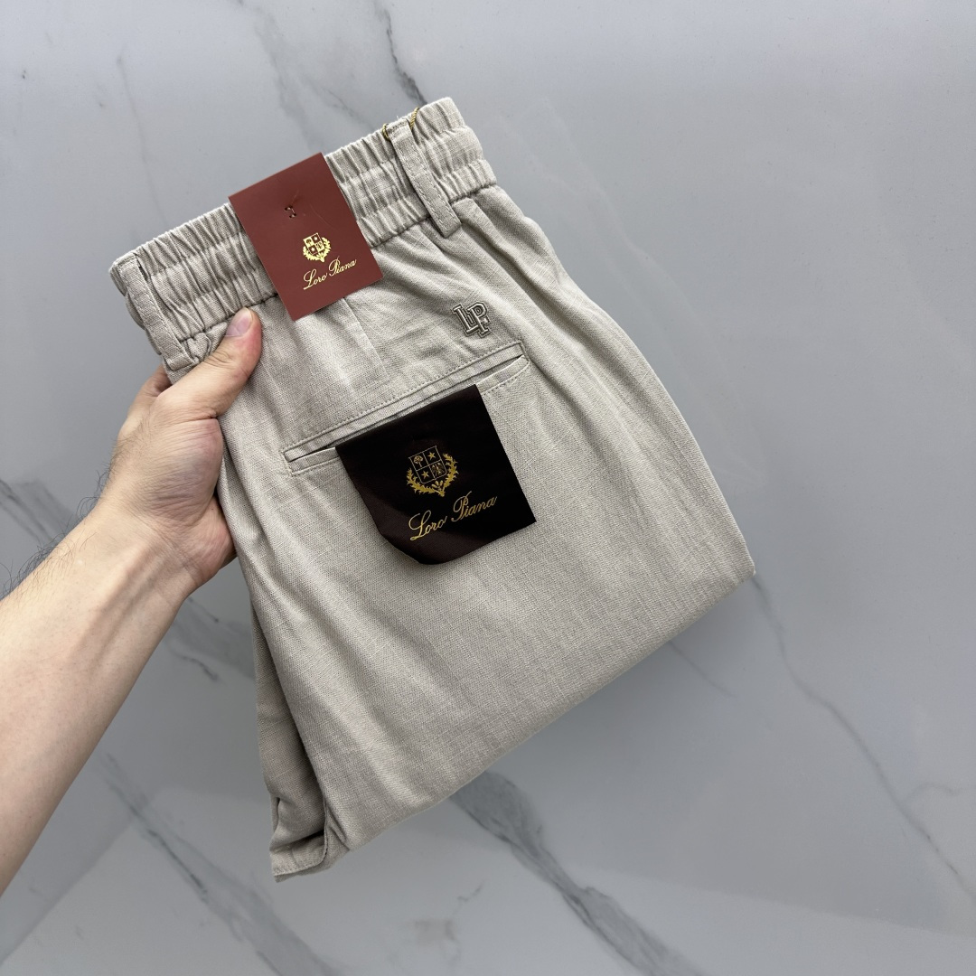🆕loro Piana 春夏新品棉麻休闲西裤，官网同步发售，裤身工艺设计，客供辅料、高定棉麻面料，柔软丝