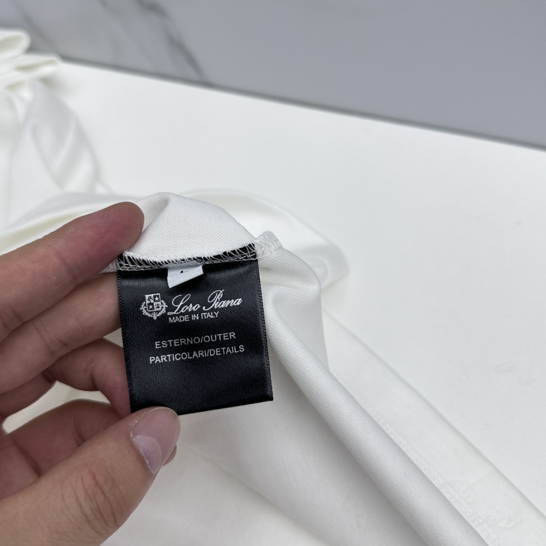 🆕loro Piana 新款首发专柜最新款短袖圆领T恤 高端订制 胸前logo设计 满印提花 高定丝光面