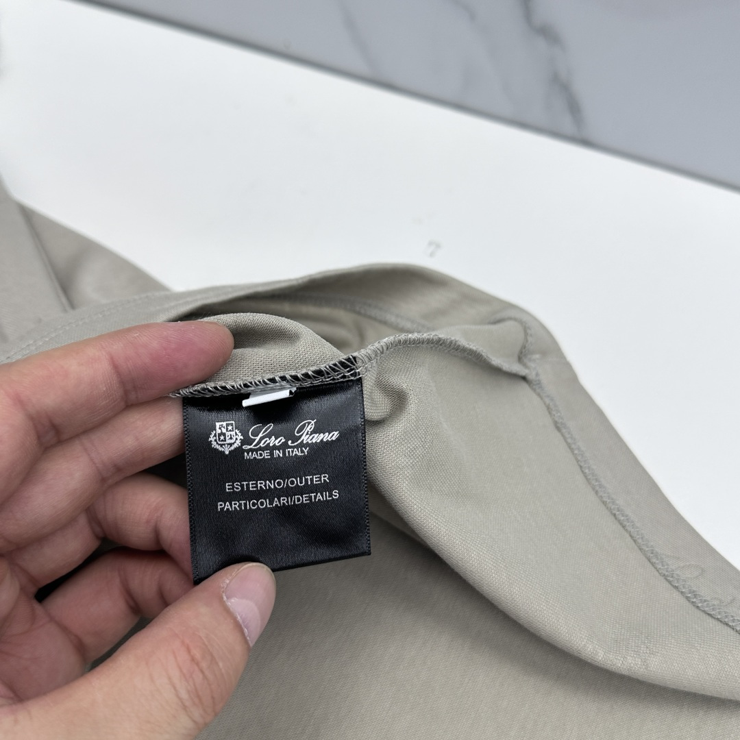 🆕loro Piana 新款首发专柜最新款短袖圆领T恤 高端订制 胸前logo设计 满印提花 高定丝光面