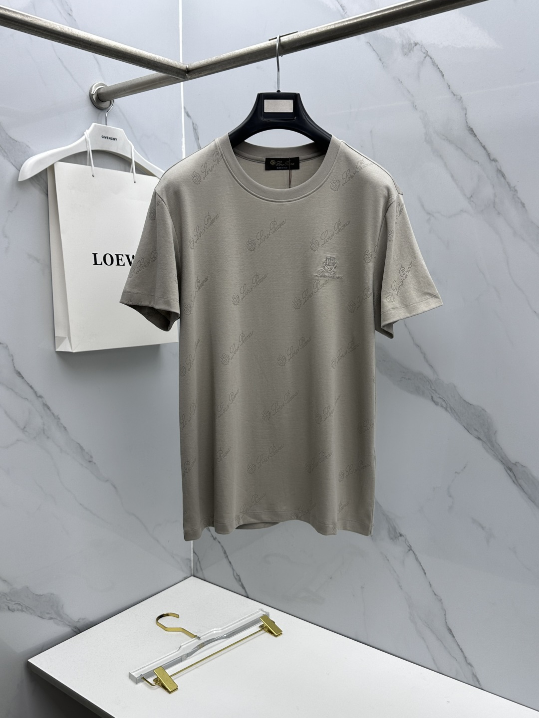 🆕loro Piana 新款首发专柜最新款短袖圆领T恤 高端订制 胸前logo设计 满印提花 高定丝光面