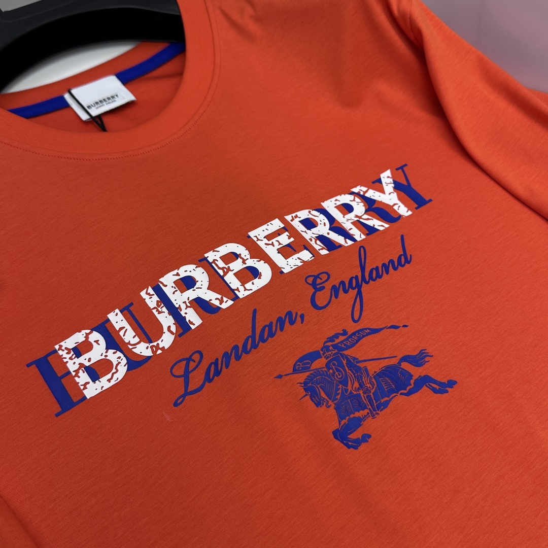 🆕Burberry巴宝莉 新款首发专柜最新款短袖圆领T恤 高端订制 胸前logo设计 高定丝光面料.手感