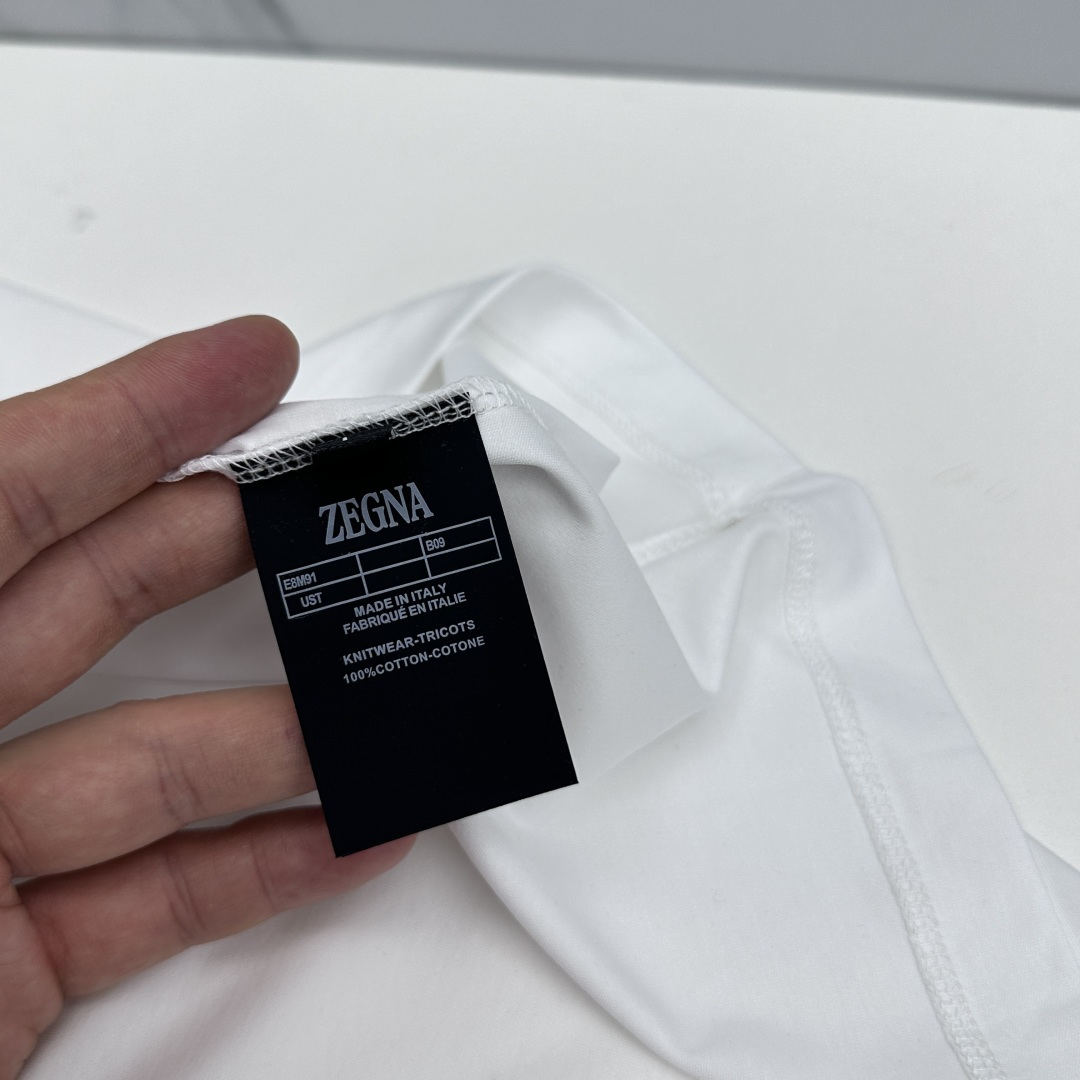 🆕zEGNA杰尼亚 新款首发专柜最新款短袖圆领T恤 高端订制 胸前logo设计 高定丝光面料.手感柔软.