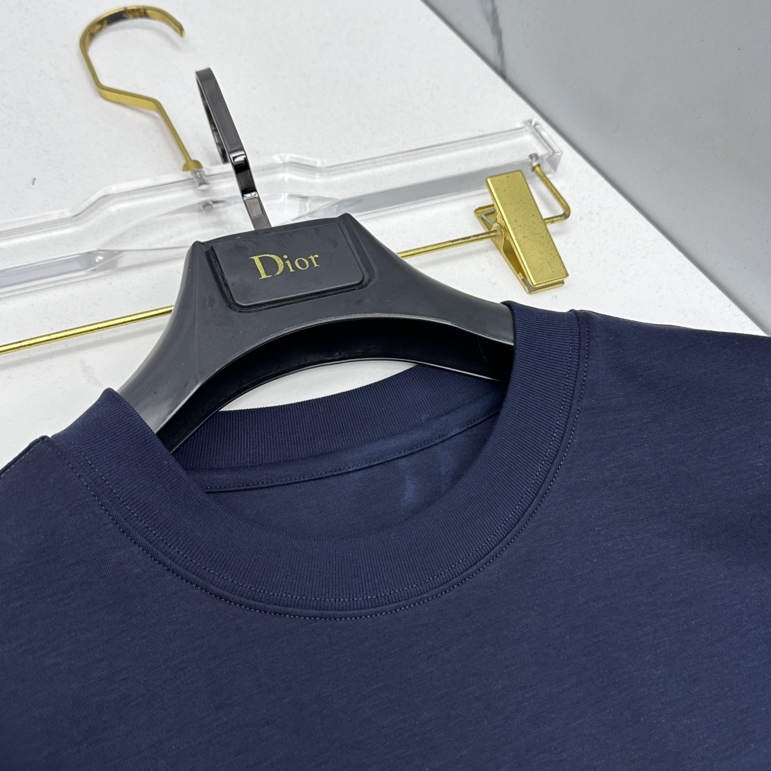 🆕Dior迪奥 新款首发专柜最新款短袖圆领T恤 高端订制 字母logo刺绣设计 高定面料.82%棉+18