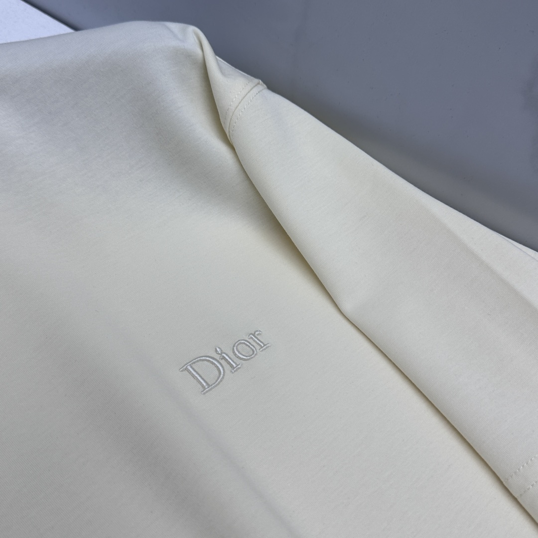🆕Dior迪奥 新款首发专柜最新款短袖圆领T恤 高端订制 字母logo刺绣设计 高定面料.82%棉+18