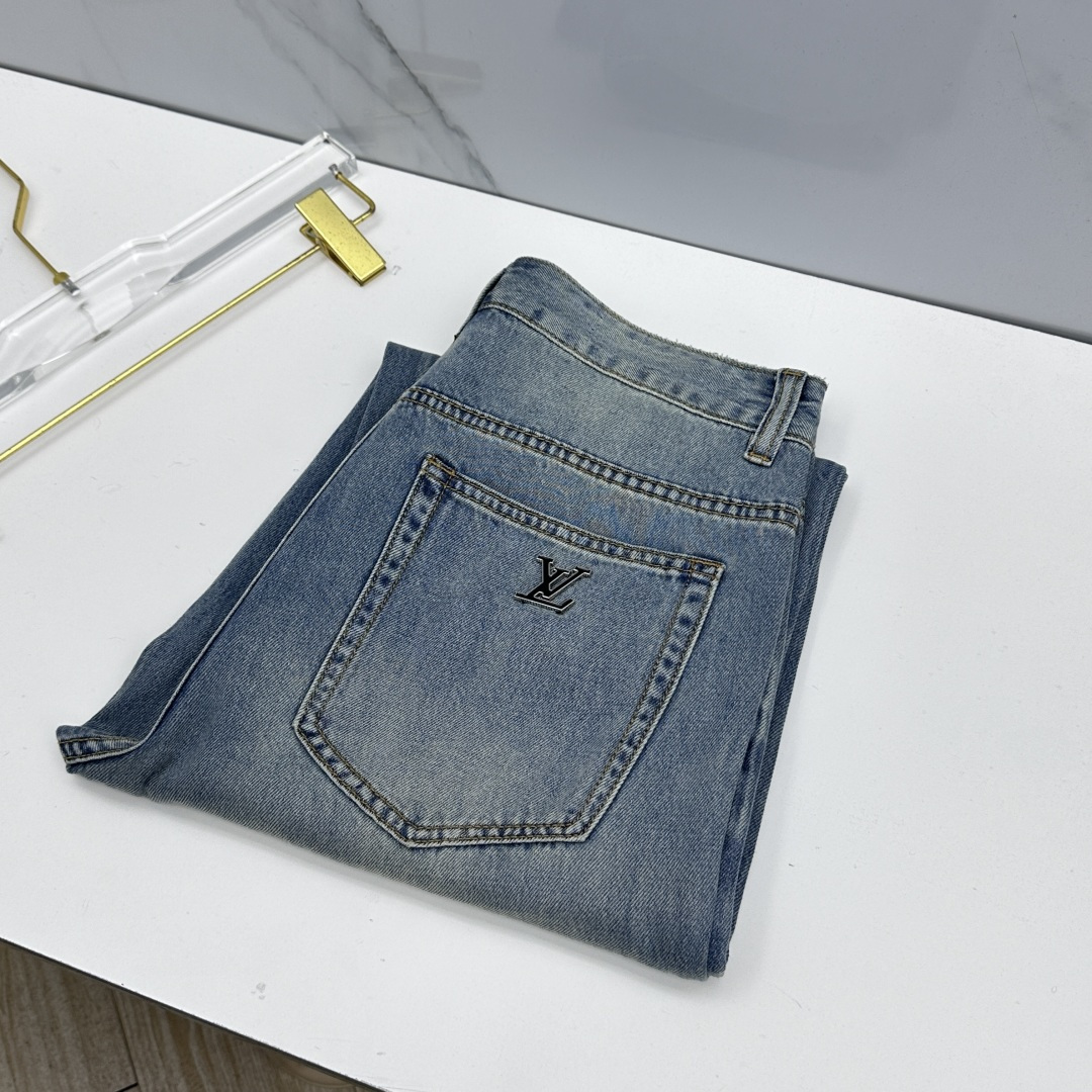 🆕LV路易威登 🔥高端定制、26ss新款牛仔裤阔腿直筒 柜台同步发售 原版定制复刻 客供五金辅料 原单品