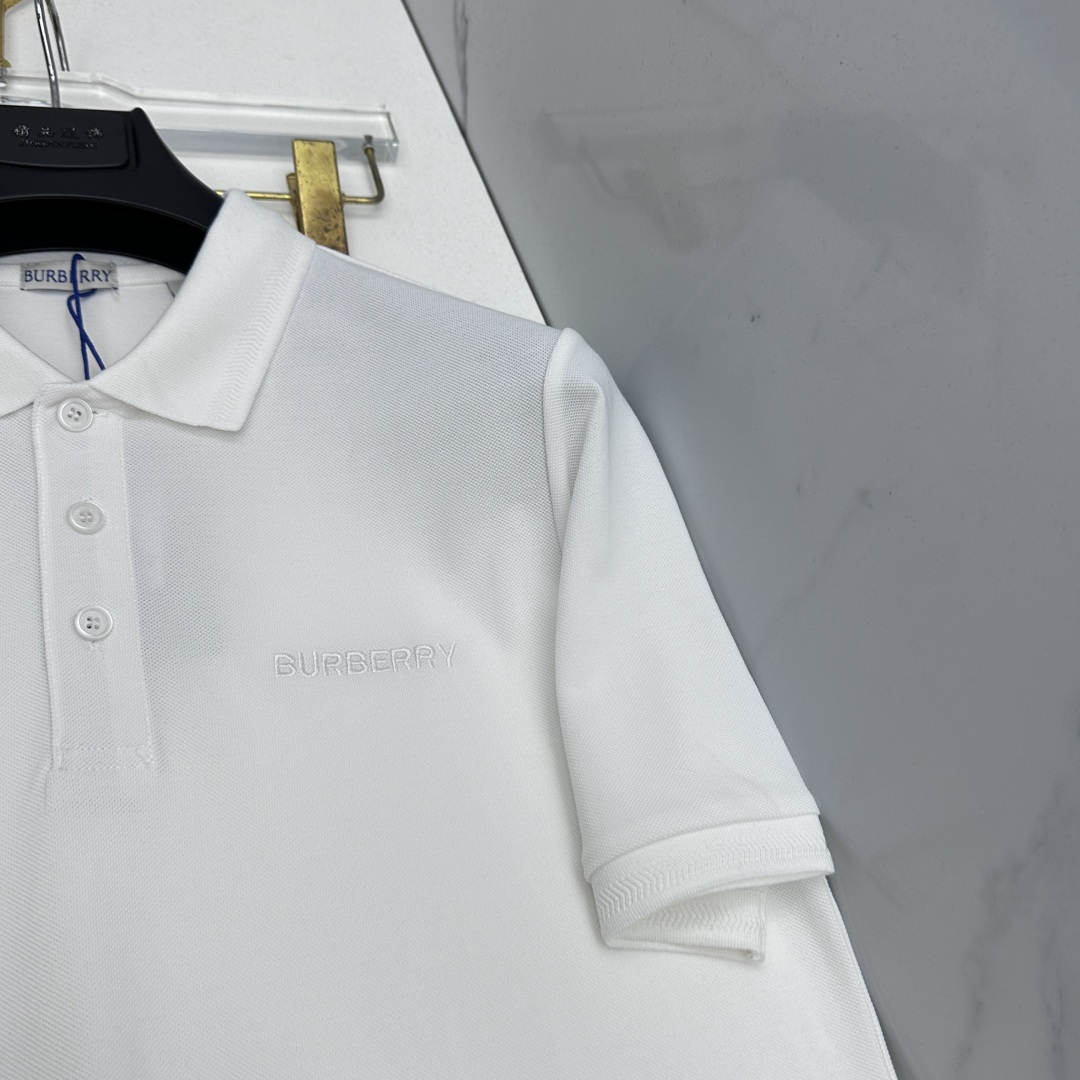 🆕Burberry巴宝莉 春夏新款翻领Polo衫短袖 简洁时尚百搭 标志性logo刺绣字母 吸睛显瘦 定