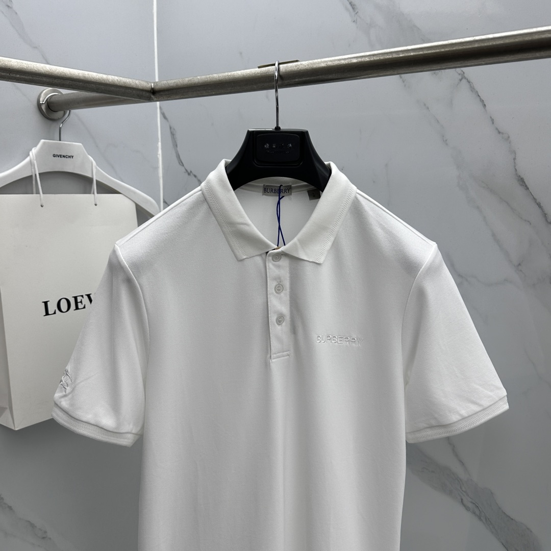 🆕Burberry巴宝莉 春夏新款翻领Polo衫短袖 简洁时尚百搭 标志性logo刺绣字母 吸睛显瘦 定