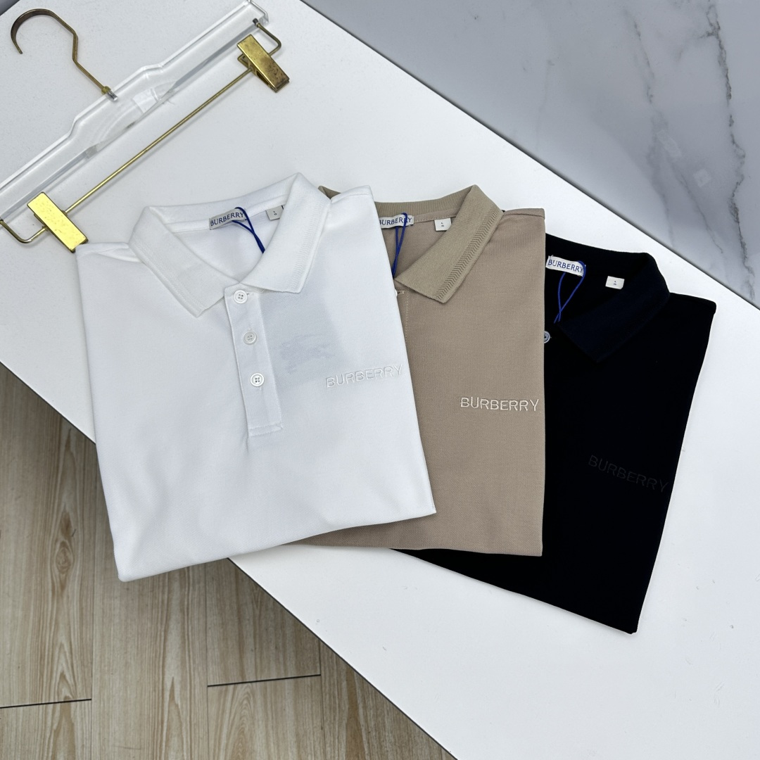 🆕Burberry巴宝莉 春夏新款翻领Polo衫短袖 简洁时尚百搭 标志性logo刺绣字母 吸睛显瘦 定