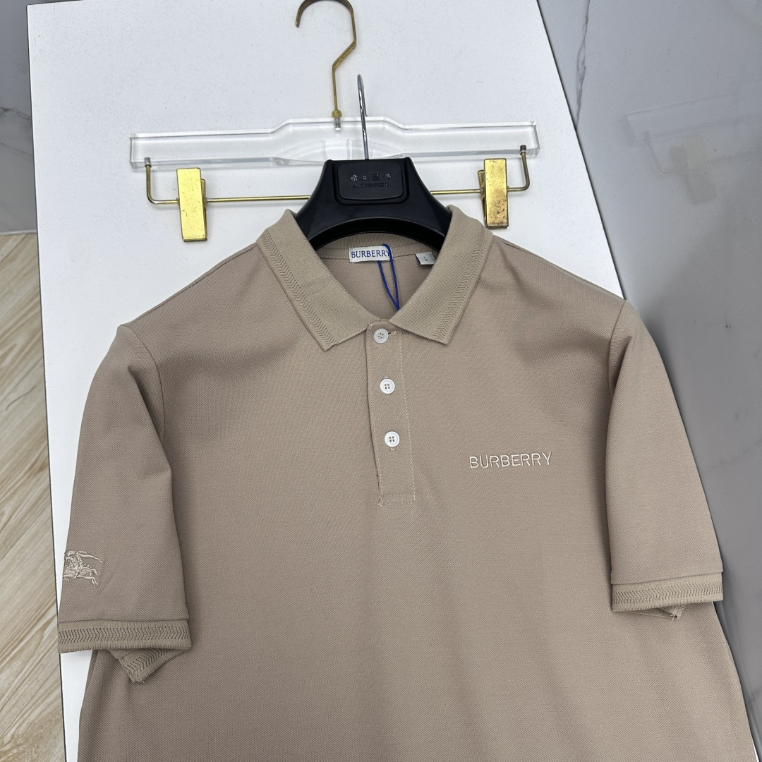 🆕Burberry巴宝莉 春夏新款翻领Polo衫短袖 简洁时尚百搭 标志性logo刺绣字母 吸睛显瘦 定