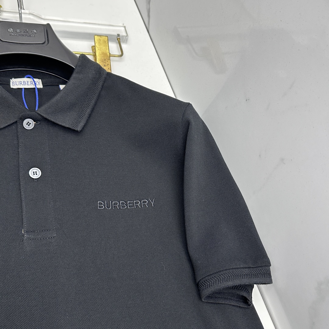 🆕Burberry巴宝莉 春夏新款翻领Polo衫短袖 简洁时尚百搭 标志性logo刺绣字母 吸睛显瘦 定