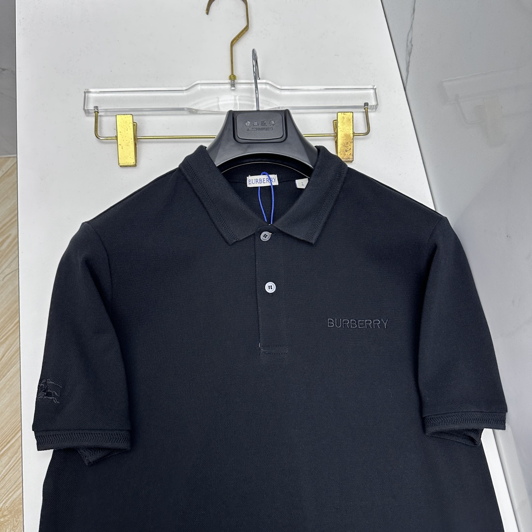 🆕Burberry巴宝莉 春夏新款翻领Polo衫短袖 简洁时尚百搭 标志性logo刺绣字母 吸睛显瘦 定