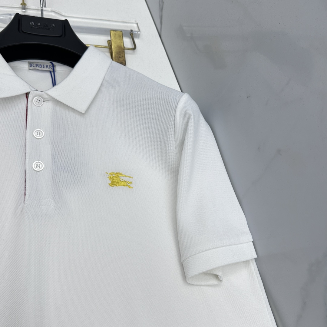 🆕Burberry巴宝莉 春夏新款翻领Polo衫短袖 简洁时尚百搭 标志性logo刺绣骑士 吸睛显瘦 定