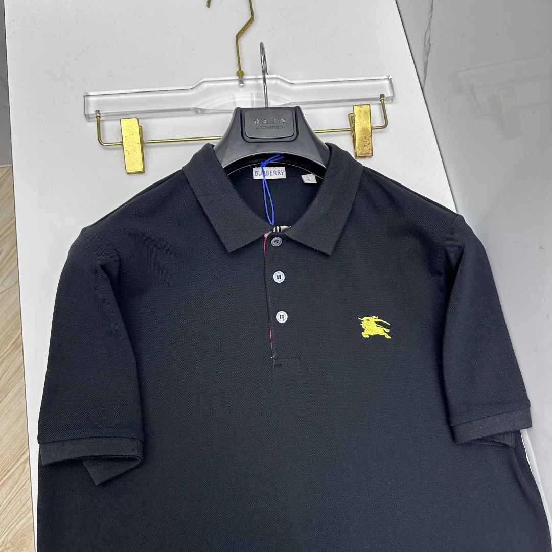 🆕Burberry巴宝莉 春夏新款翻领Polo衫短袖 简洁时尚百搭 标志性logo刺绣骑士 吸睛显瘦 定
