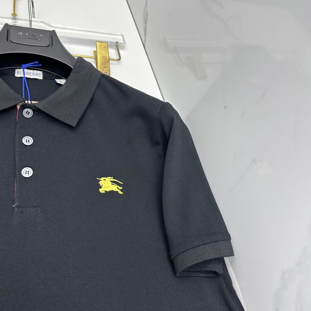 🆕Burberry巴宝莉 春夏新款翻领Polo衫短袖 简洁时尚百搭 标志性logo刺绣骑士 吸睛显瘦 定