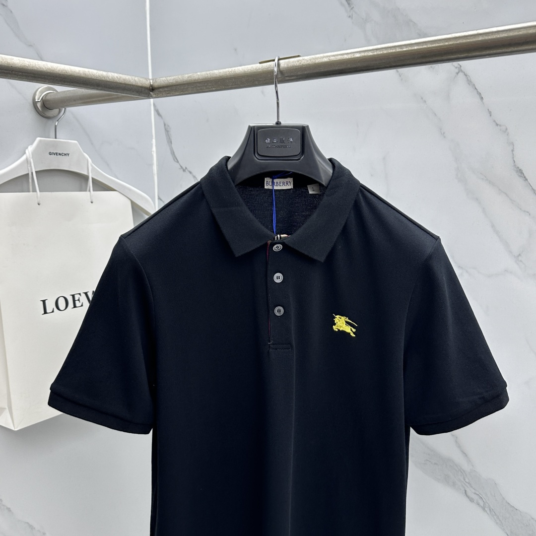 🆕Burberry巴宝莉 春夏新款翻领Polo衫短袖 简洁时尚百搭 标志性logo刺绣骑士 吸睛显瘦 定