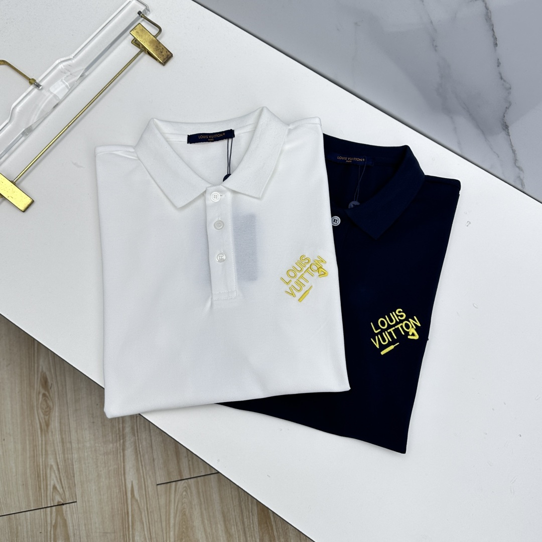 🆕LV路易威登 春夏新款翻领Polo衫短袖 简洁时尚百搭 标志性logo 吸睛显瘦 定制进口珠地棉面料 
