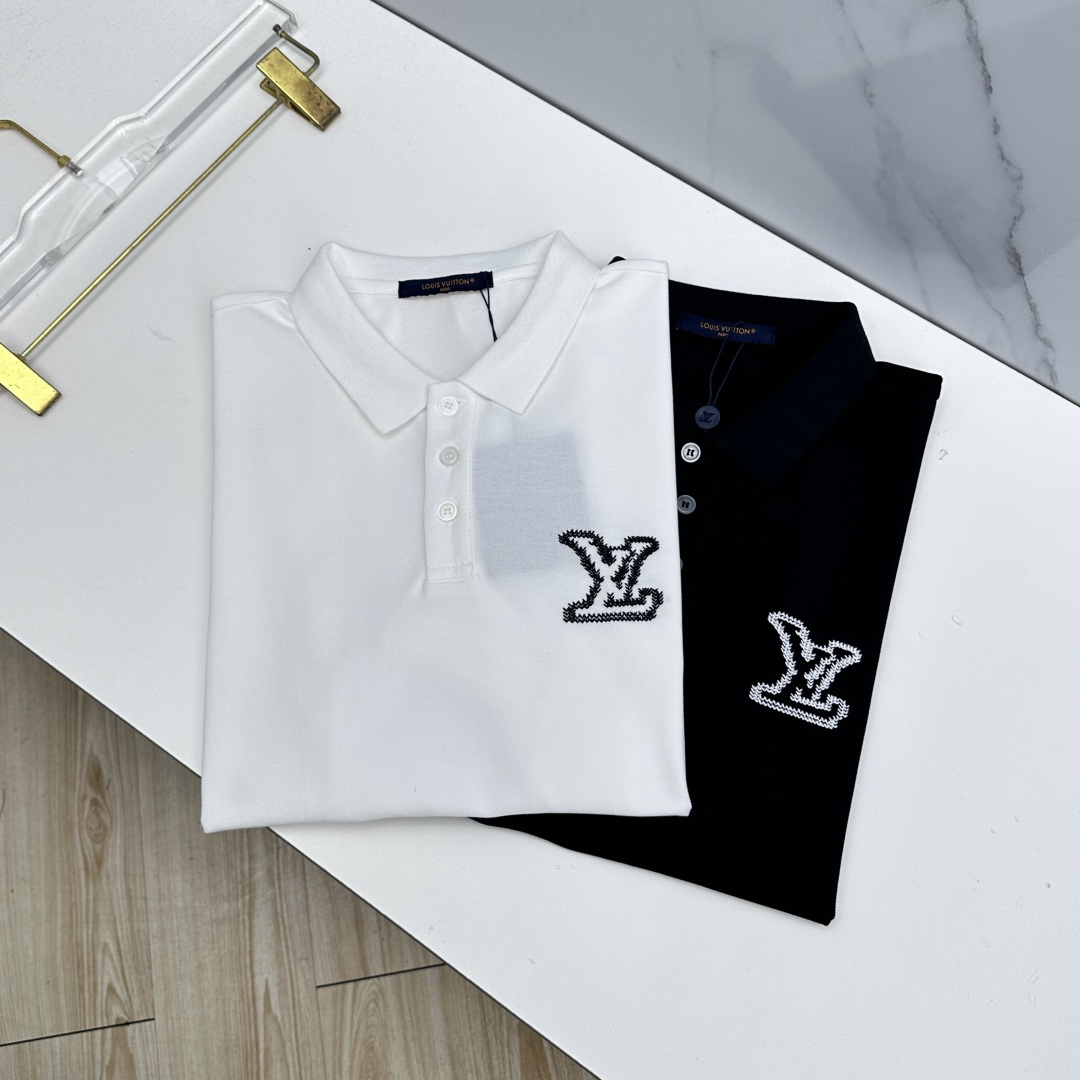 🆕LV路易威登 春夏新款翻领Polo衫短袖 简洁时尚百搭 标志性logo 吸睛显瘦 定制进口珠地棉面料 