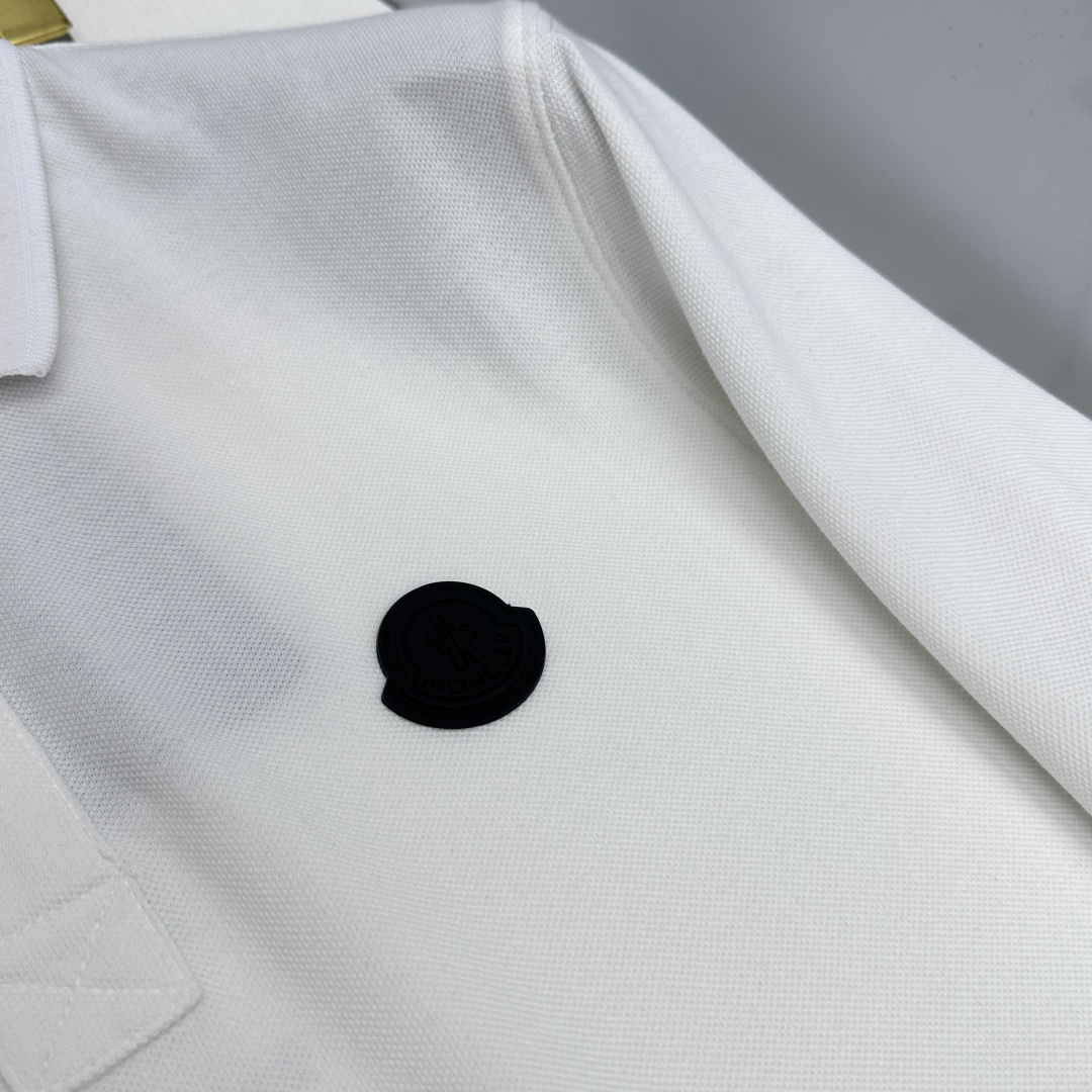 🆕Moncler蒙口 2026春夏新款翻领珠地Polo衫短袖 官网同款T恤 领口板正 胸口logo徽章点