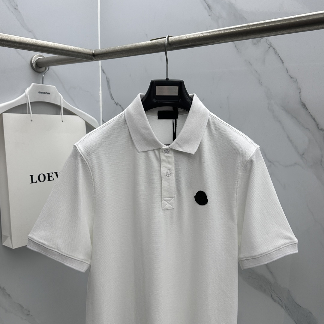 🆕Moncler蒙口 2026春夏新款翻领珠地Polo衫短袖 官网同款T恤 领口板正 胸口logo徽章点