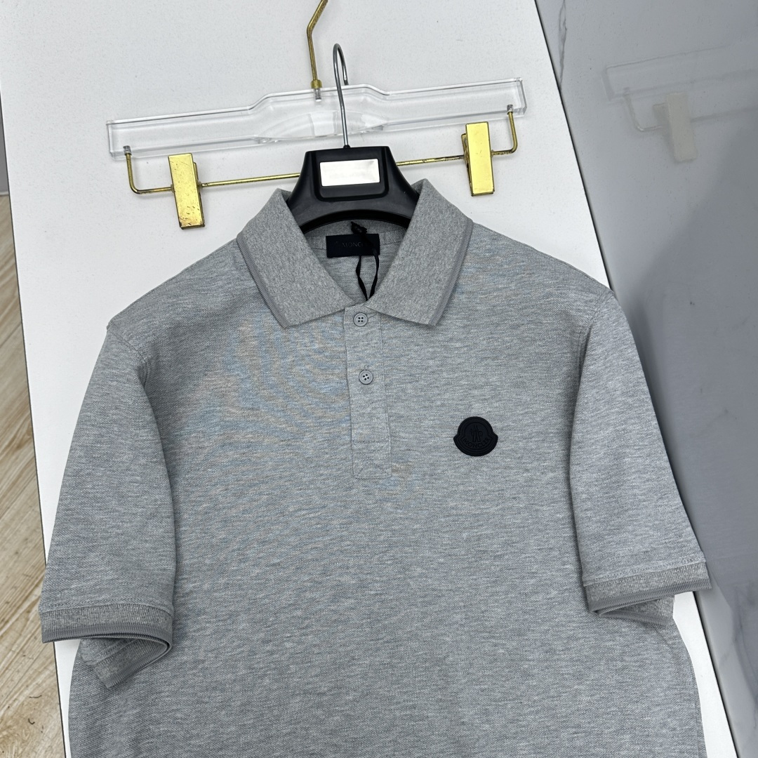 🆕Moncler蒙口 2026春夏新款翻领珠地Polo衫短袖 官网同款T恤 领口板正 胸口logo徽章点