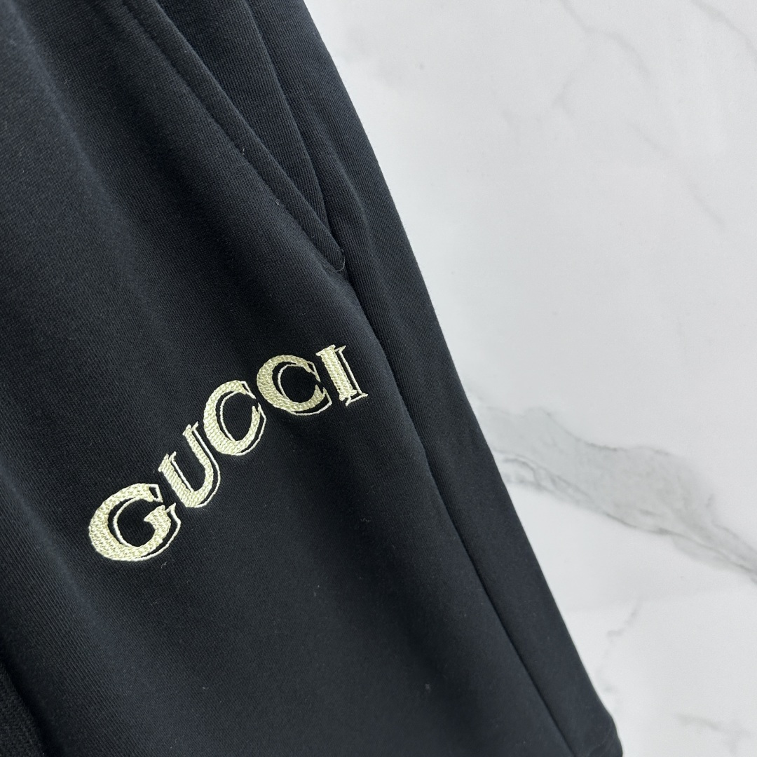 🆕Gucci古驰 26ss春夏专供新款休闲裤短裤  高端版本！螺纹理面料纯棉 透气舒适度高，不粘腻，版型