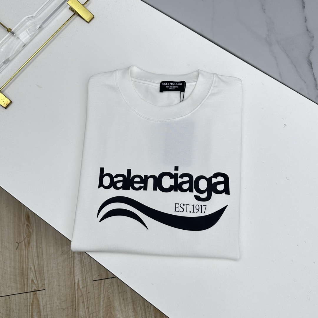 🆕Balenciaga巴黎世家 新款首发专柜最新款短袖圆领T恤 高端订制 胸前logo 高定面料.手感柔