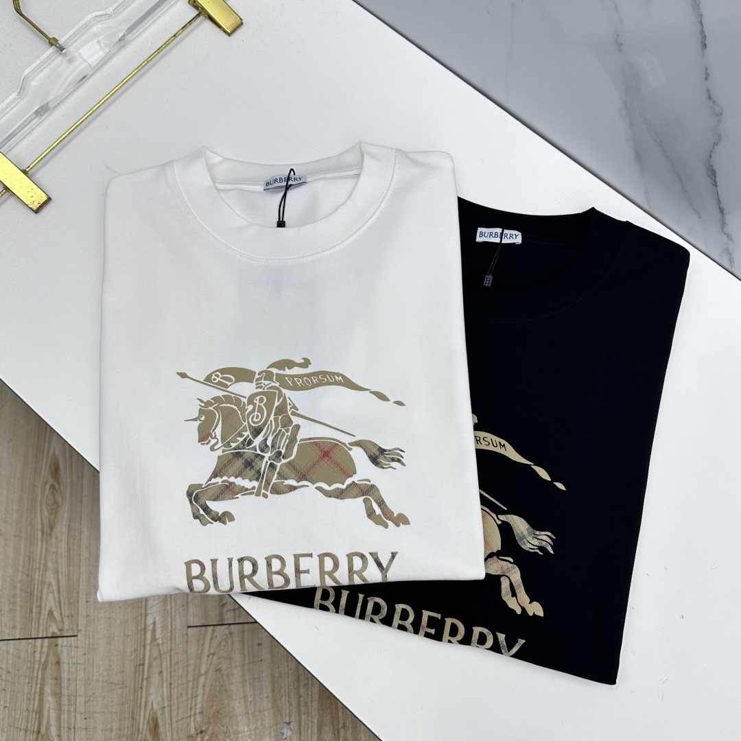 🆕Burberry巴宝莉 新款首发专柜最新款短袖圆领T恤 高端订制 胸前logo 高定纯棉面料.手感柔软