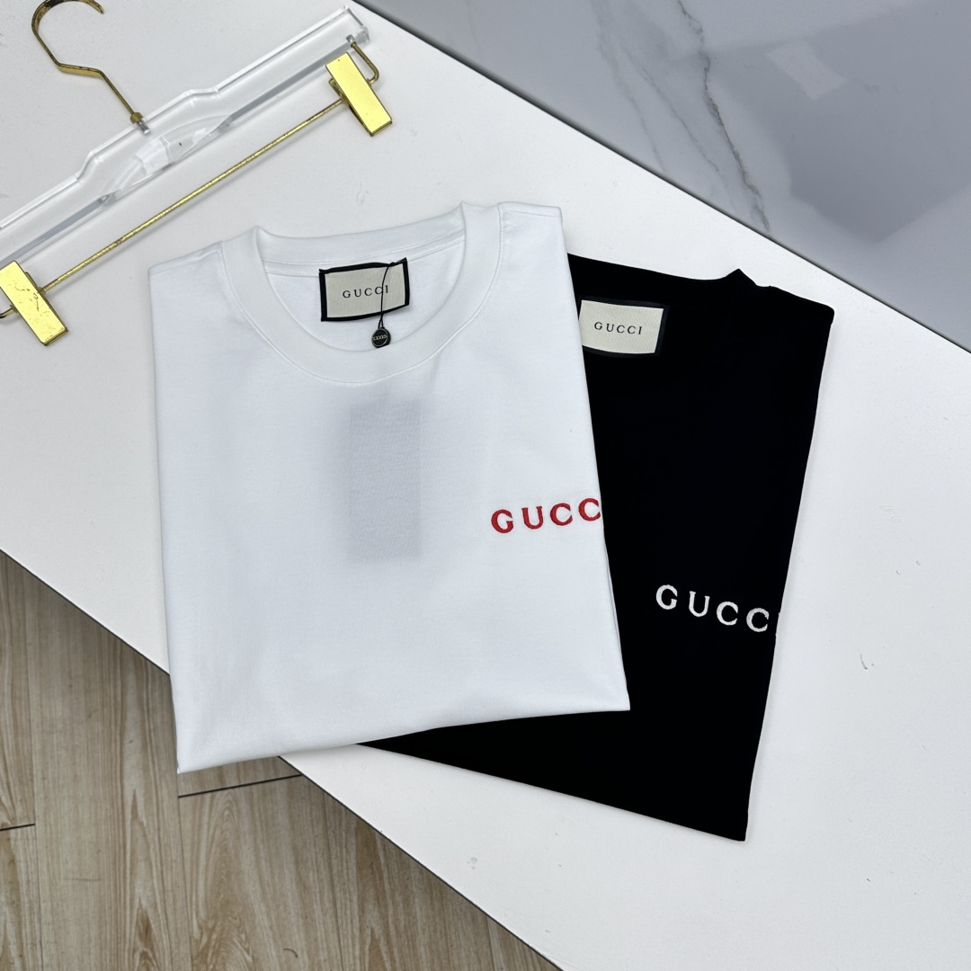 🆕Gucci古驰 26新款首发专柜最新款短袖圆领T恤 高端订制 胸前logo字母刺绣精美 高定面料.手感